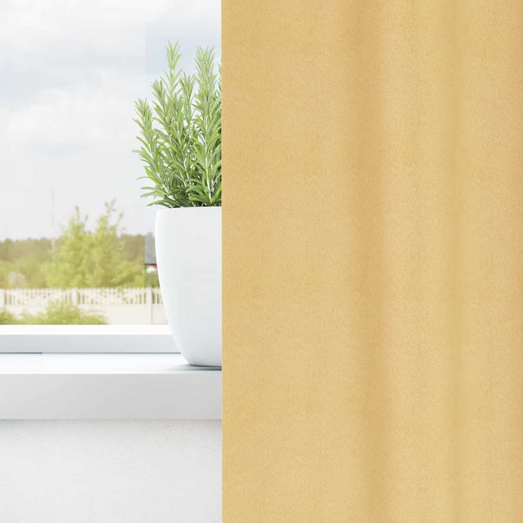 Rideaux occultants à œillets 2 pièces Beige 260 x 140 cm
