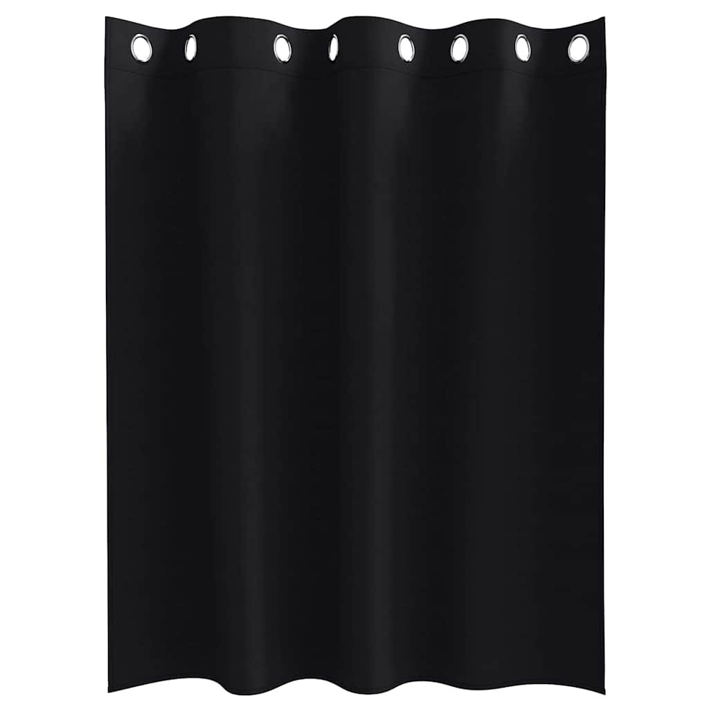 Rideaux occultants à anneaux 2 pcs Noir 140 x 140 cm
