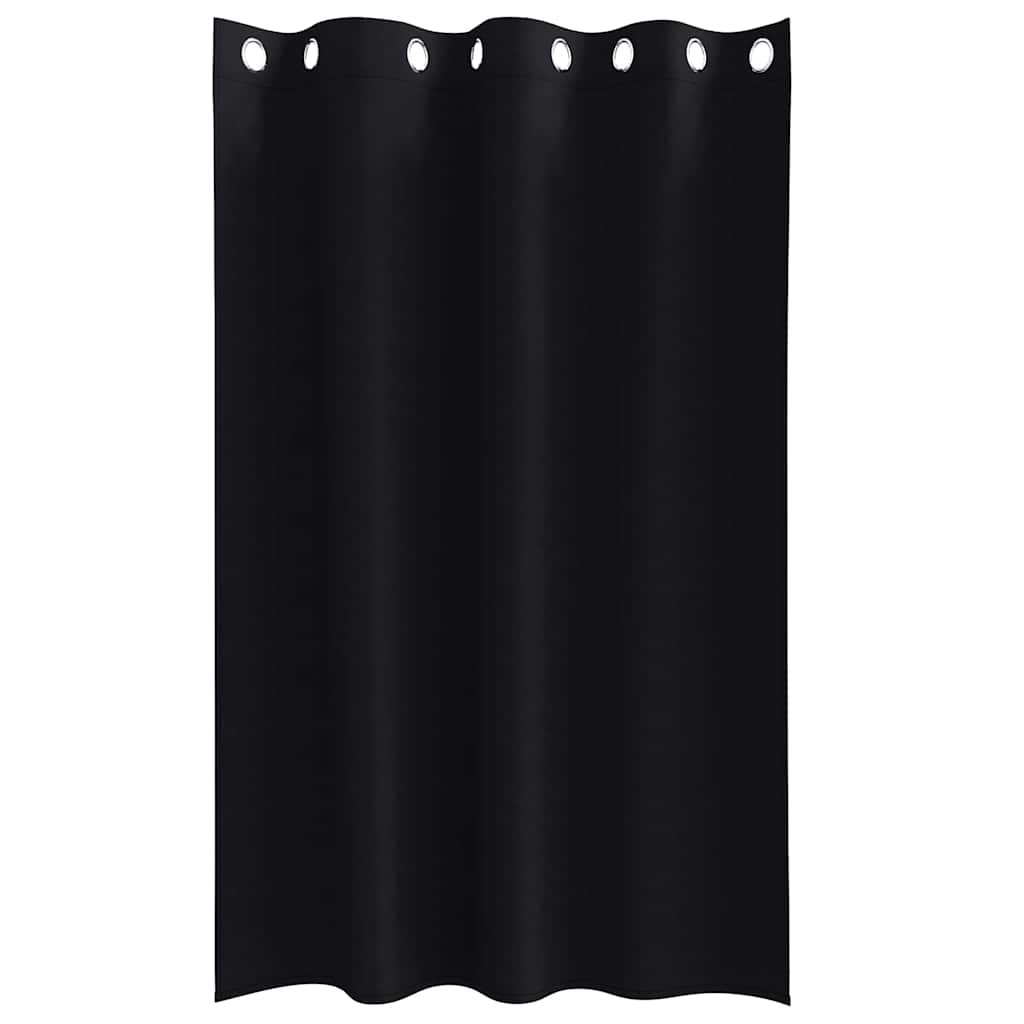 Rideaux occultants à œillets 2 pces Noir 175 x 140 cm