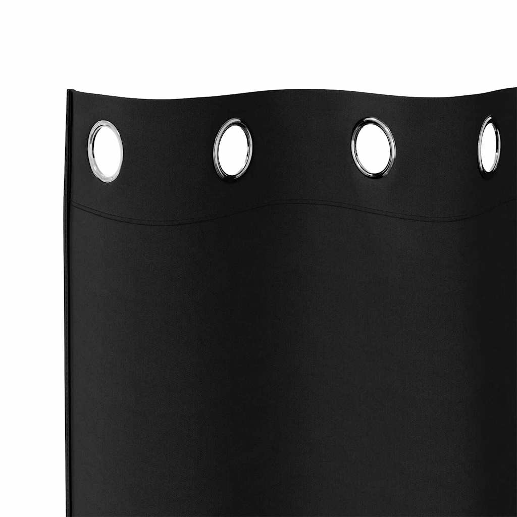 Rideaux occultants à œillets 2 pcs Noir 260 x 140 cm