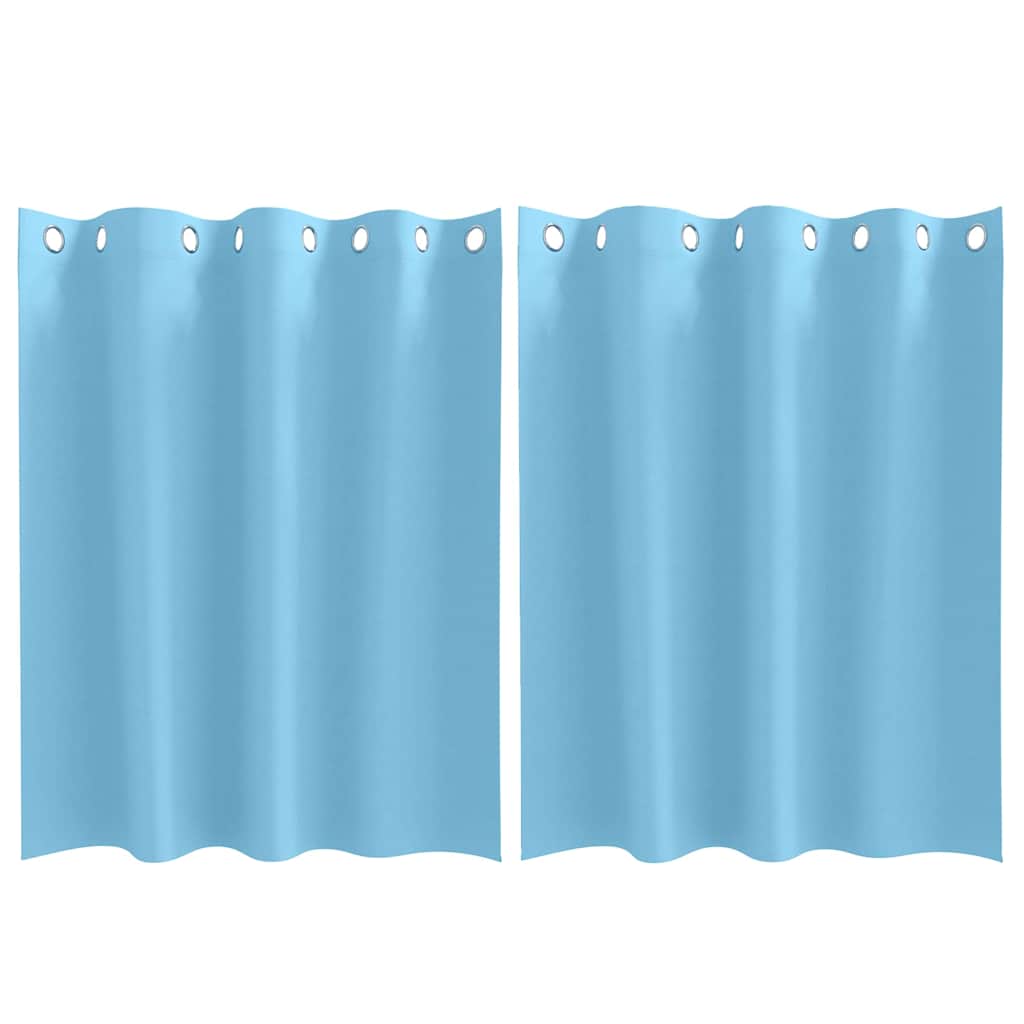 Rideaux occultants à anneaux 2 pièces bleu ciel 140 x 140 cm