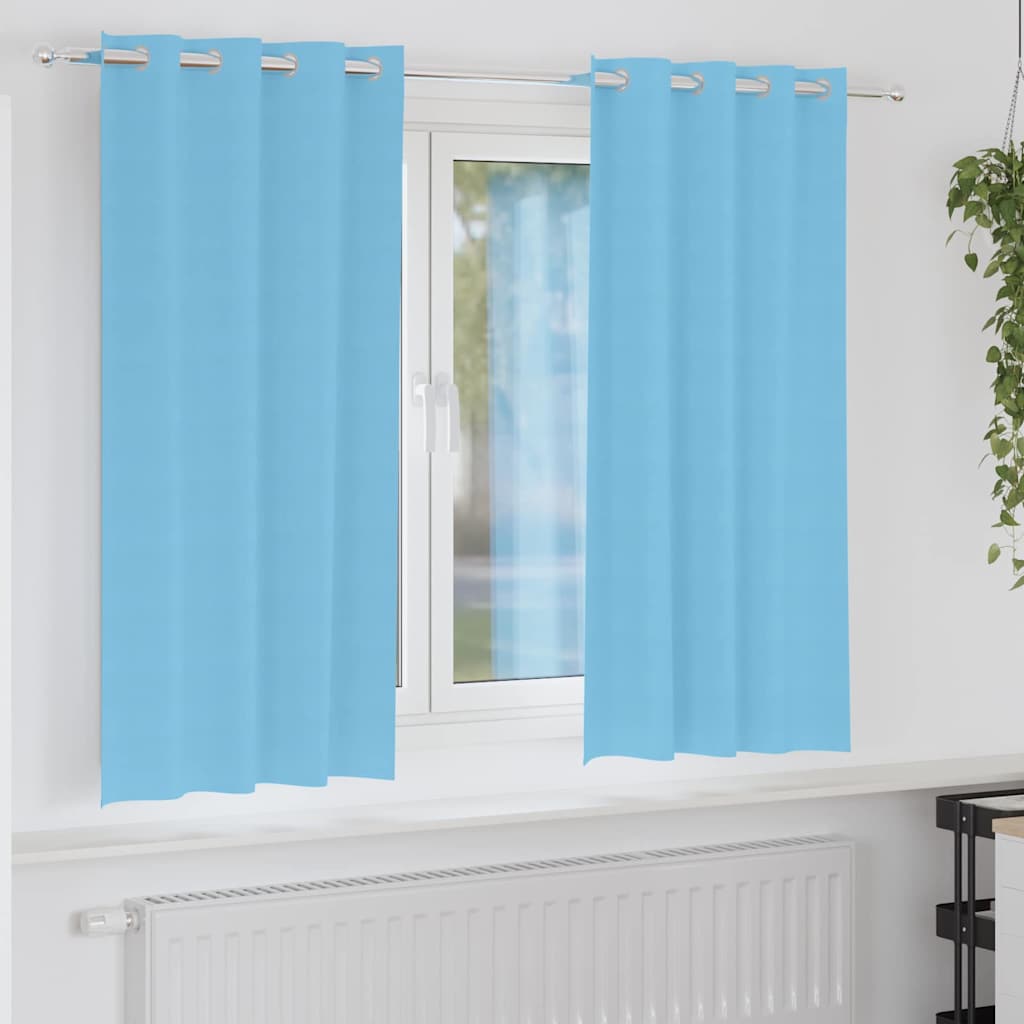 Rideaux occultants à œillets 2 pcs Bleu Ciel 175 x 140 cm