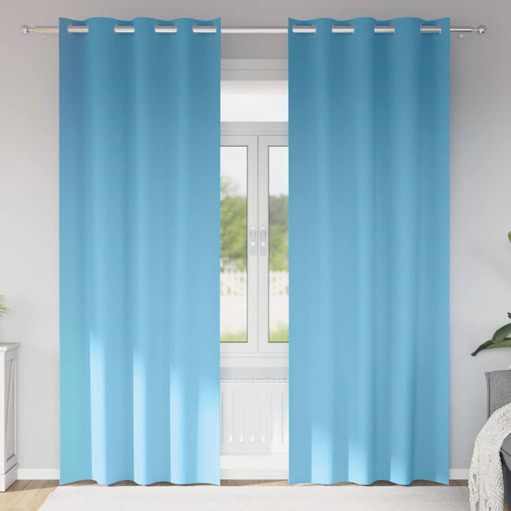Rideaux occultants à œillets 2 pcs Bleu Ciel 260 x 140 cm