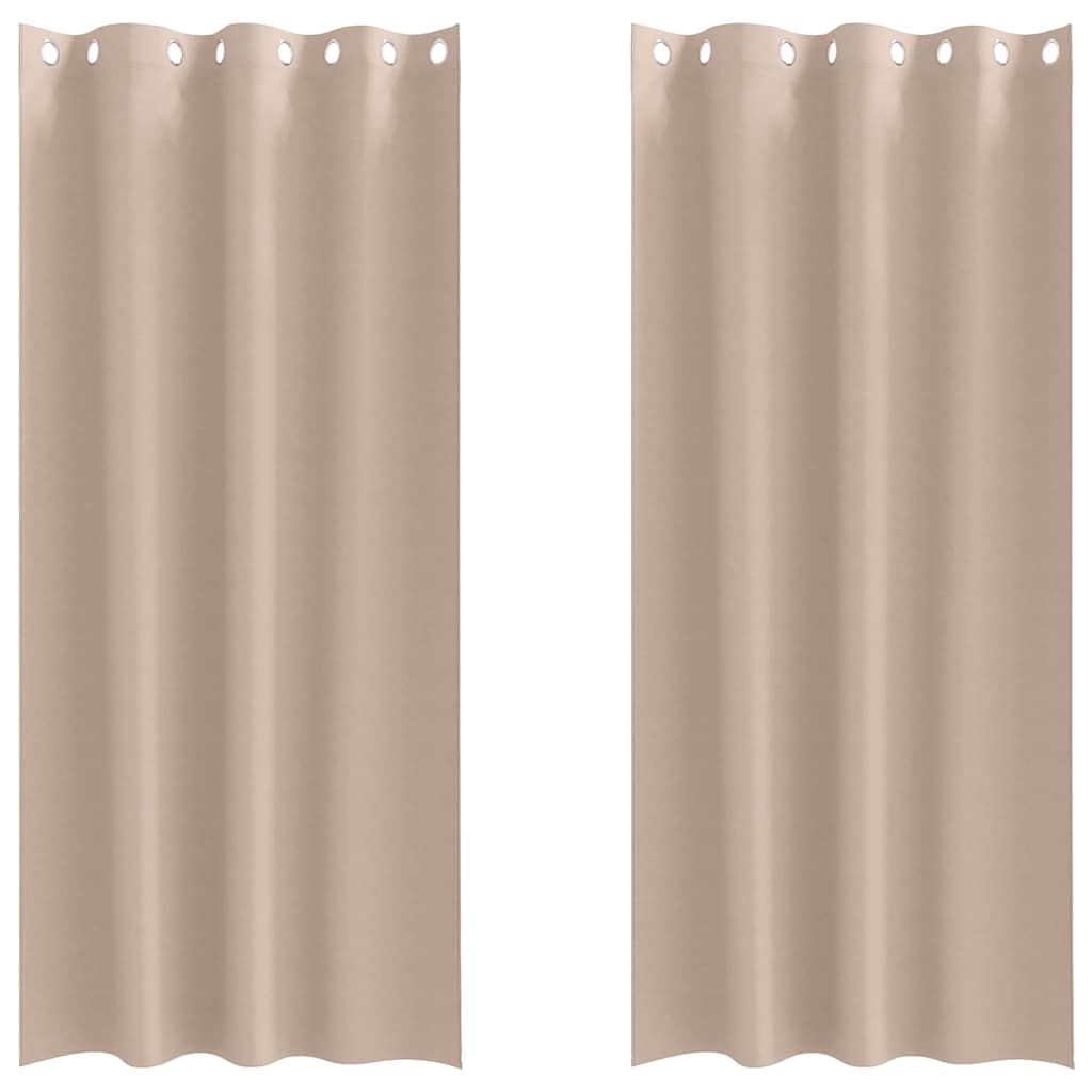 Verdunkelungs-Vorhänge mit Ringen 2 pcs Taupe 245 x 140 cm