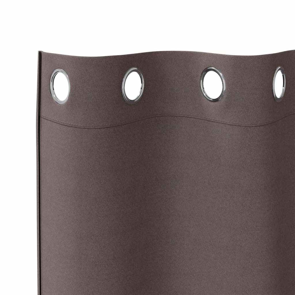 Rideaux occultants à œillets 2 pièces marron foncé