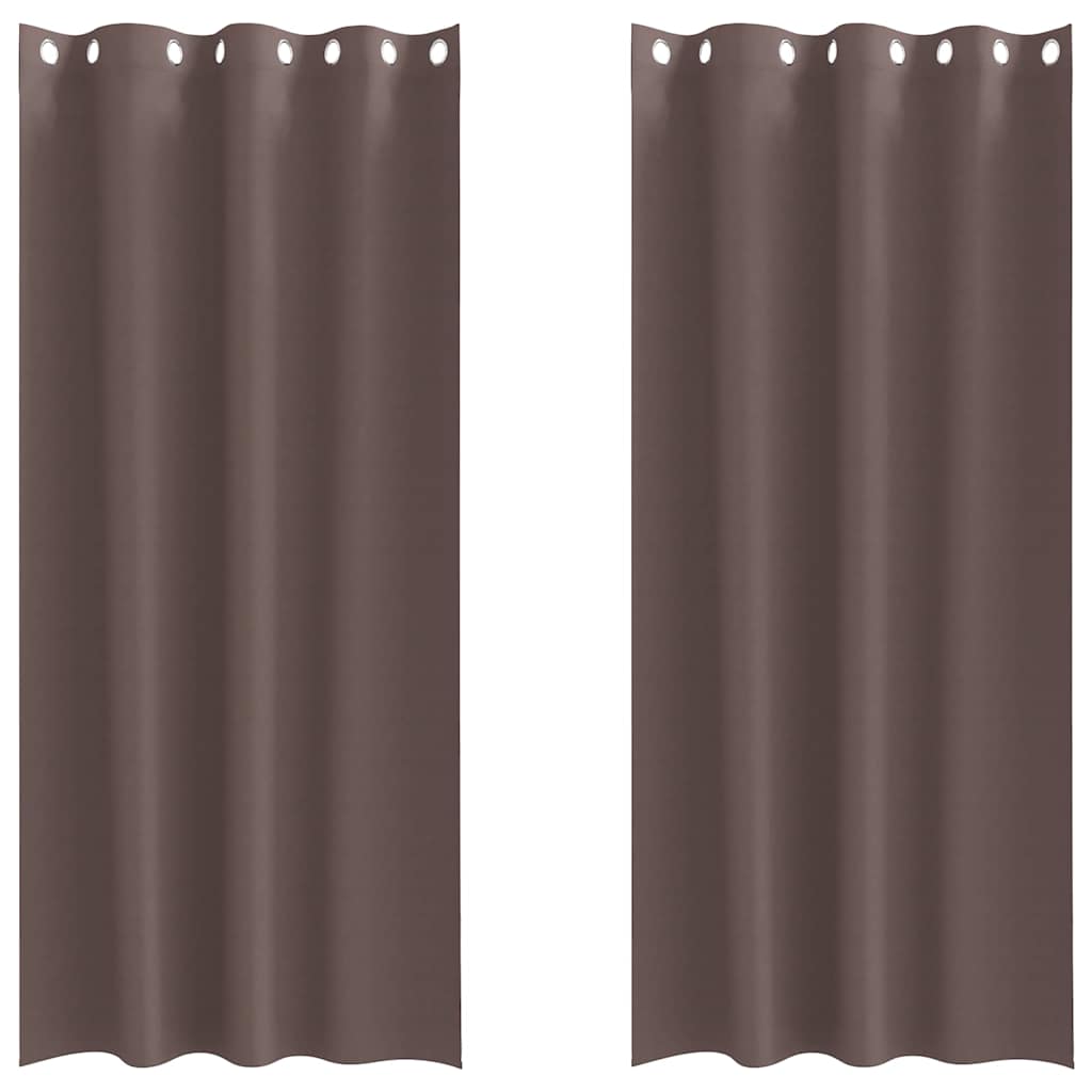 Rideaux occultants à œillets 2 pièces marron foncé