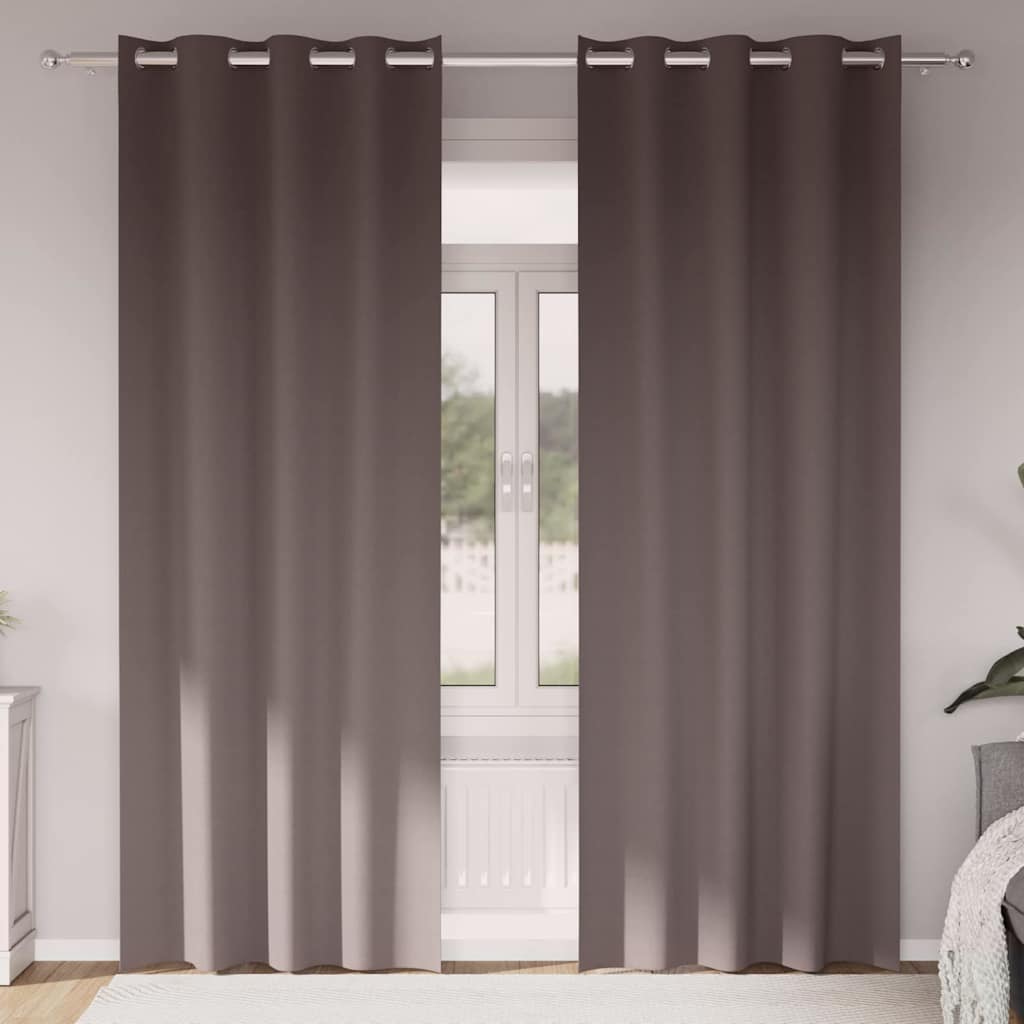 Rideaux occultants à œillets 2 pcs Marron foncé