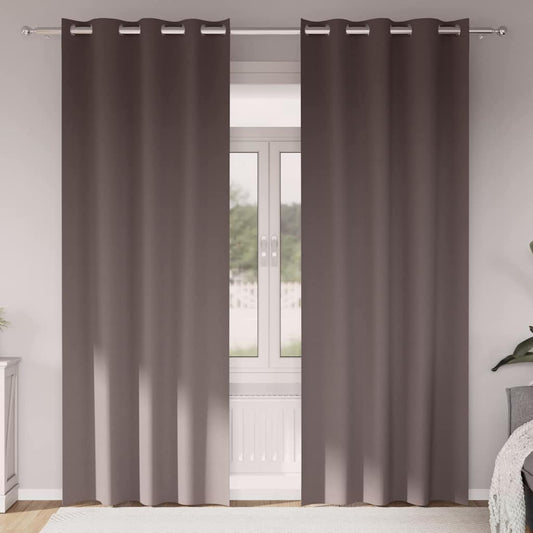 Verdunkelungs-Vorhänge mit Ringen 2 pcs Dunkelbraun