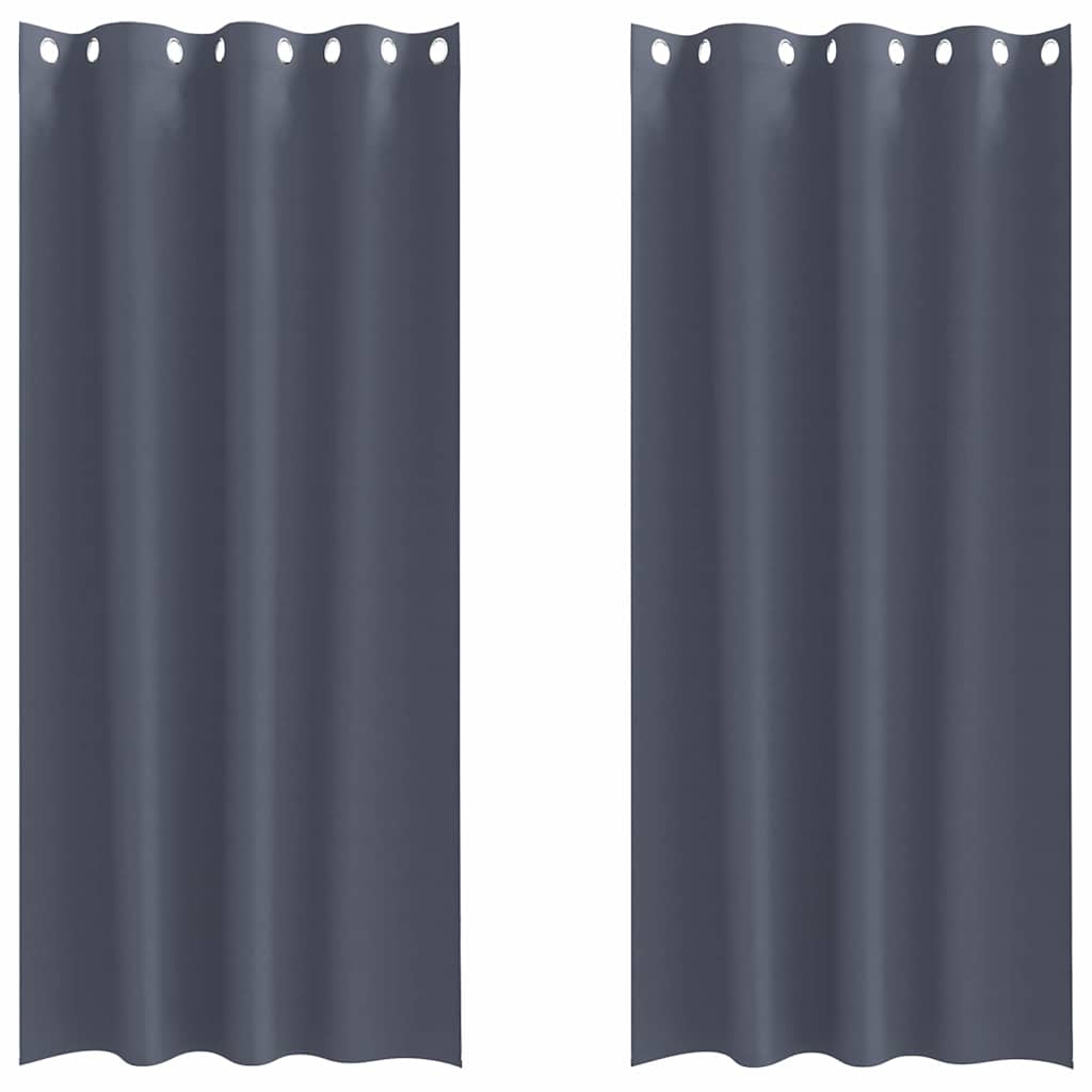 Verdunkelungs-Vorhänge mit Ringen 2 pcs Anthrazit 260 x 140 cm