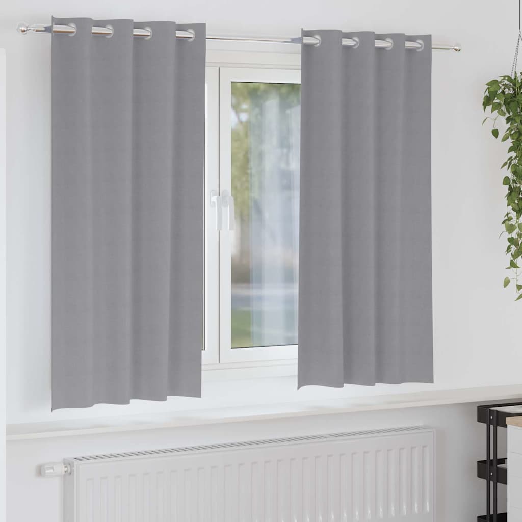 Paires de rideaux occultants à anneaux Gris clair 175 x 140 cm
