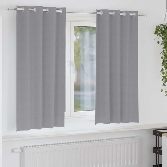 Verdunkelungs-Vorhänge mit Ringen 2 pcs Hellgrau 175 x 140 cm