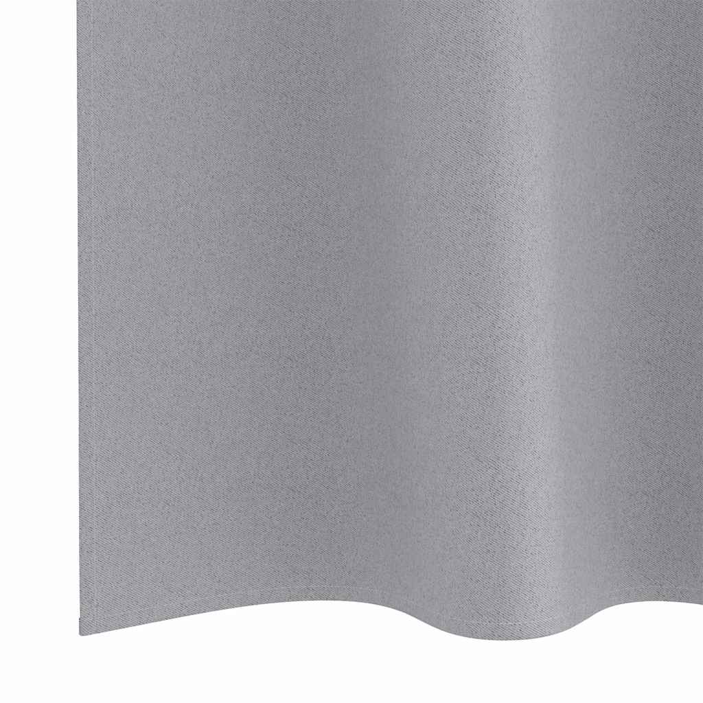 Blackout Curtains with Rings 2 pcs Light Grey 225 x 140 cm