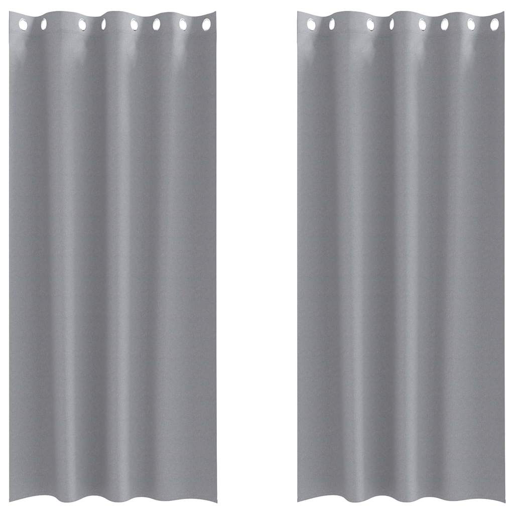 Rideaux occultants à œillets 2 pièces Gris clair 245 x 140 cm