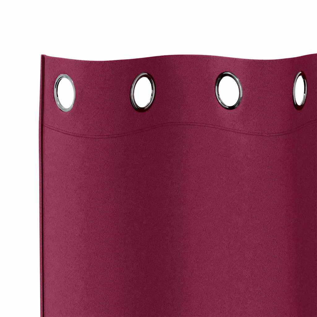 Verdunkelungs-Vorhänge mit Ringen 2 pcs Weinrot 175 x 140 cm