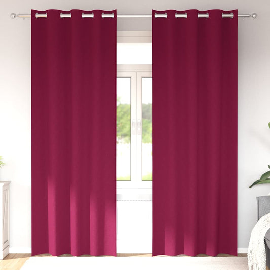 Verdunkelungs-Vorhänge mit Ringen 2 pcs Weinrot 245 x 140 cm