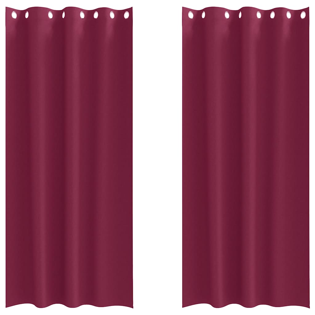 Verdunkelungs-Vorhänge mit Ringen 2 pcs Weinrot 245 x 140 cm