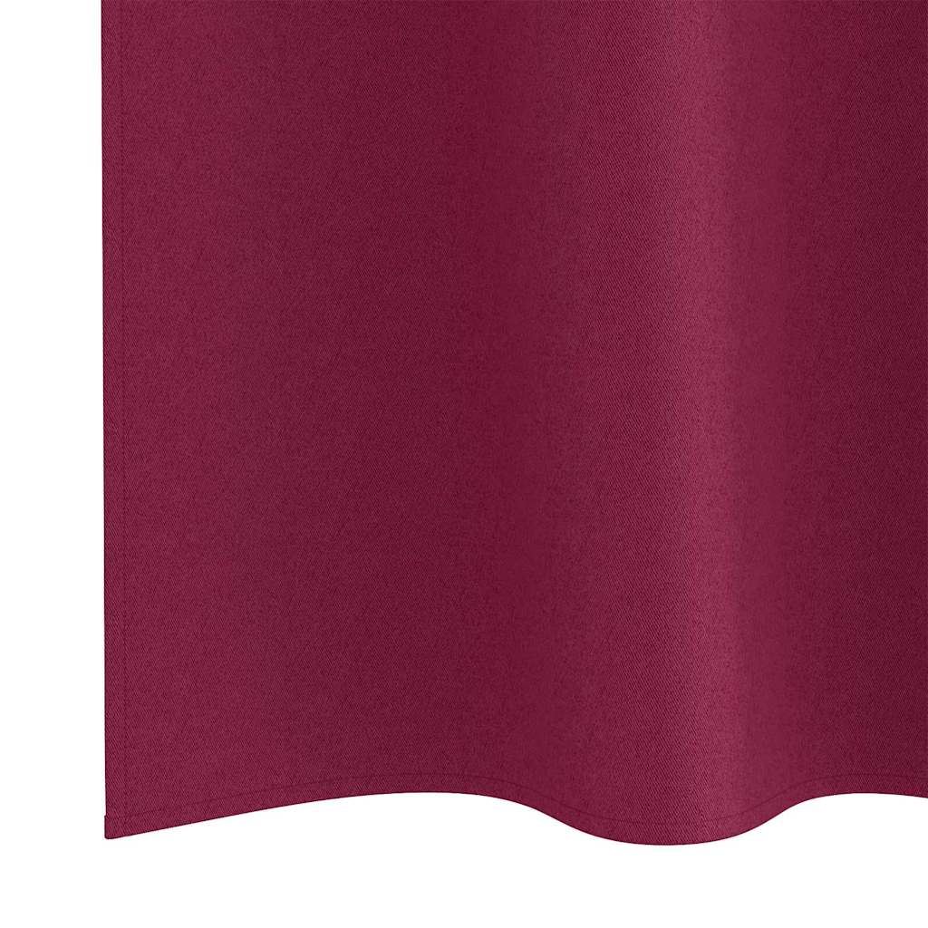 Verdunkelungs-Vorhänge mit Ringen 2 pcs Weinrot 260 x 140 cm