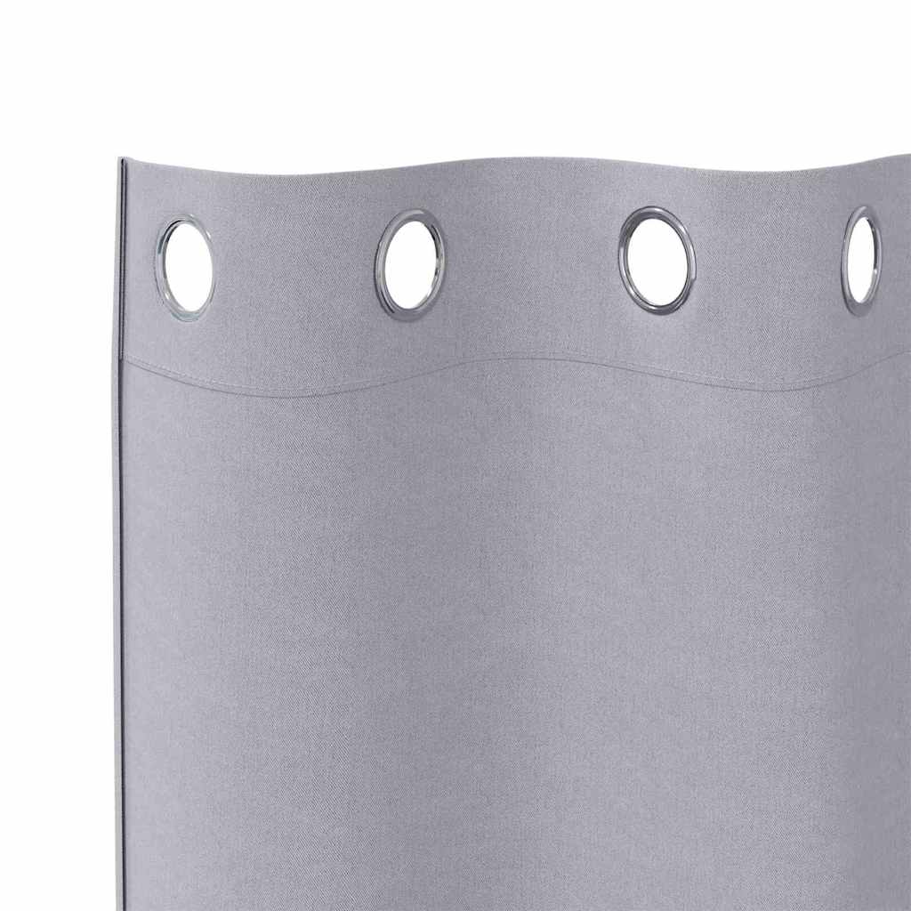 Rideaux occultants à anneaux 2 pcs Gris métallique