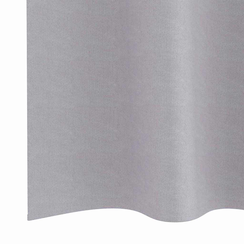 Rideaux occultants à anneaux 2 pcs Gris métallique