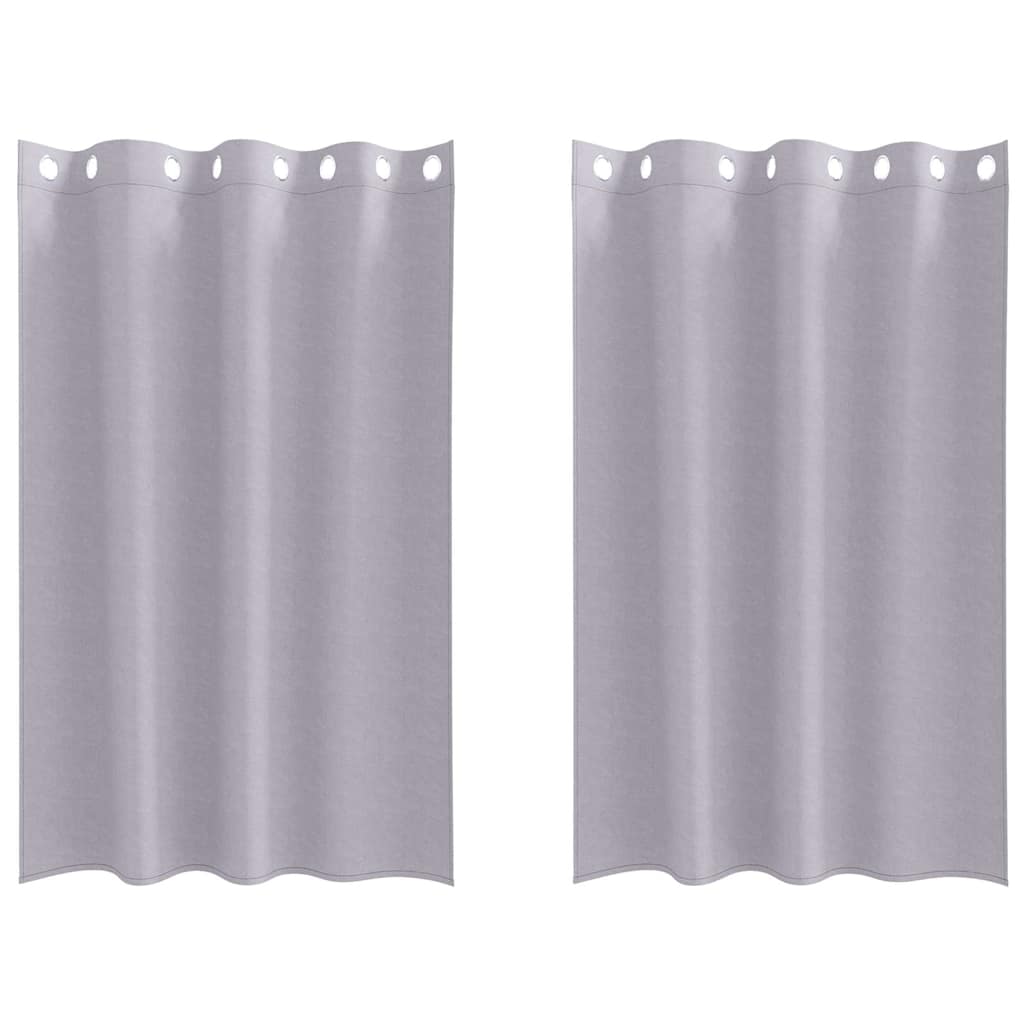 Rideaux occultants à anneaux 2 pcs Gris métallique