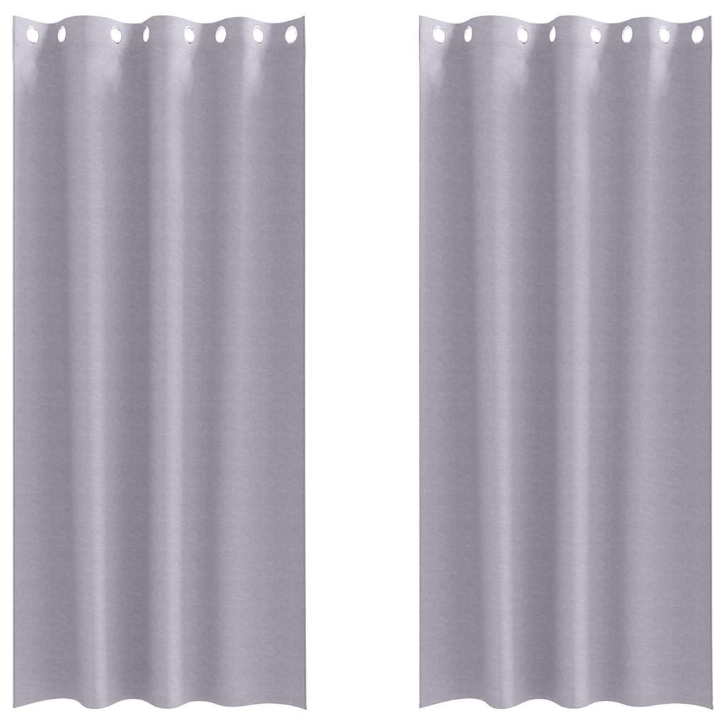 Rideaux occultants à œillets 2 pièces gris métallisé