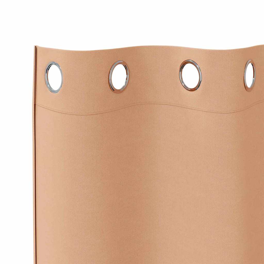 Verdunkelungs-Vorhänge mit Ringen 2 pcs Hellbraun 140 x 140 cm