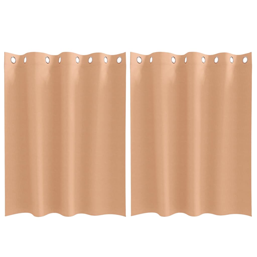 Verdunkelungs-Vorhänge mit Ringen 2 pcs Hellbraun 140 x 140 cm