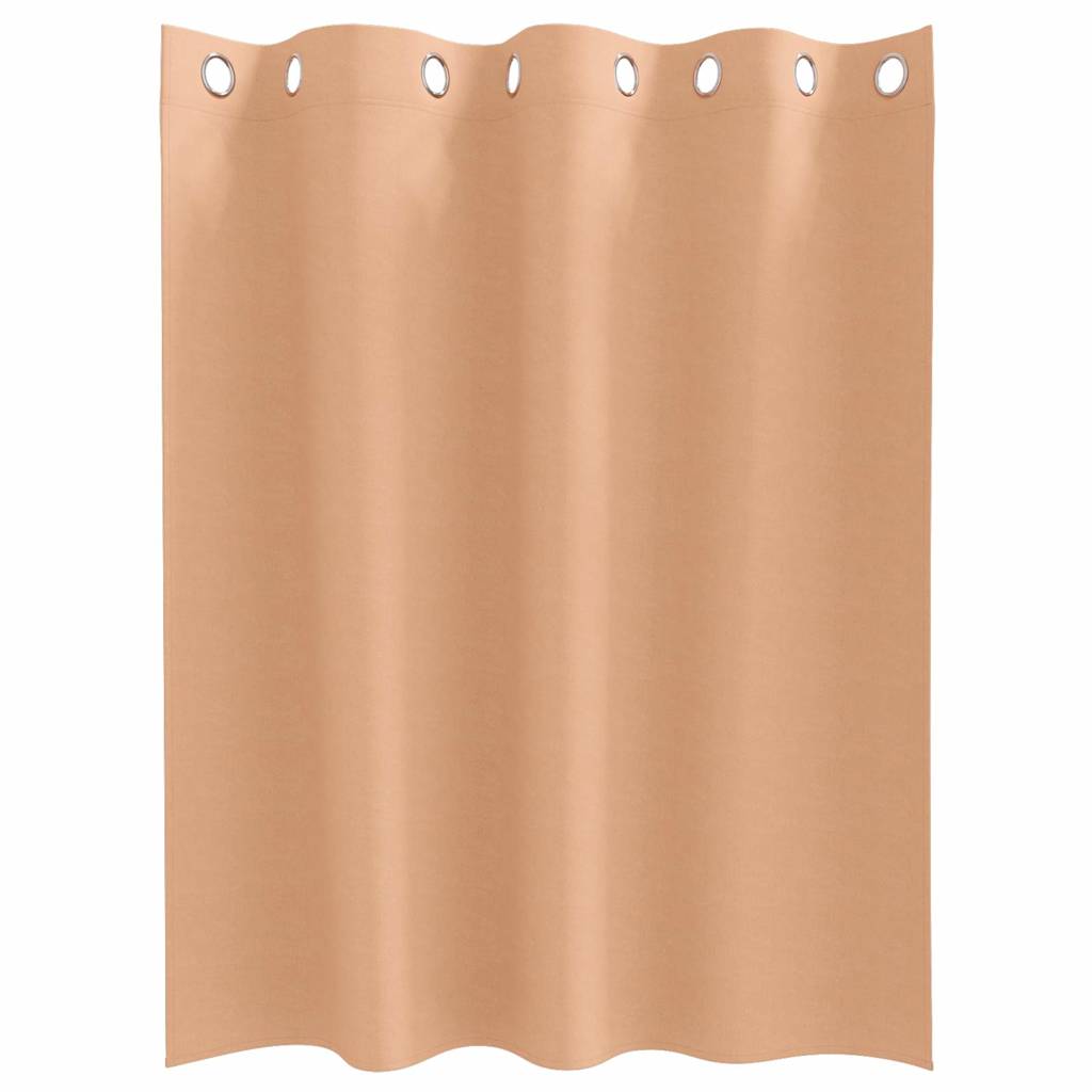 Verdunkelungs-Vorhänge mit Ringen 2 pcs Hellbraun 140 x 140 cm