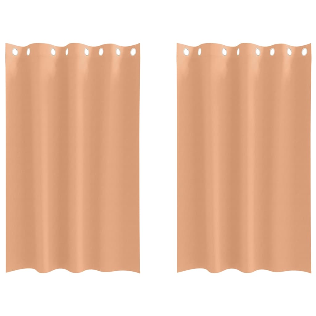 Blackout Curtains with Rings 2 pcs Light Brown 175 x 140 cm
