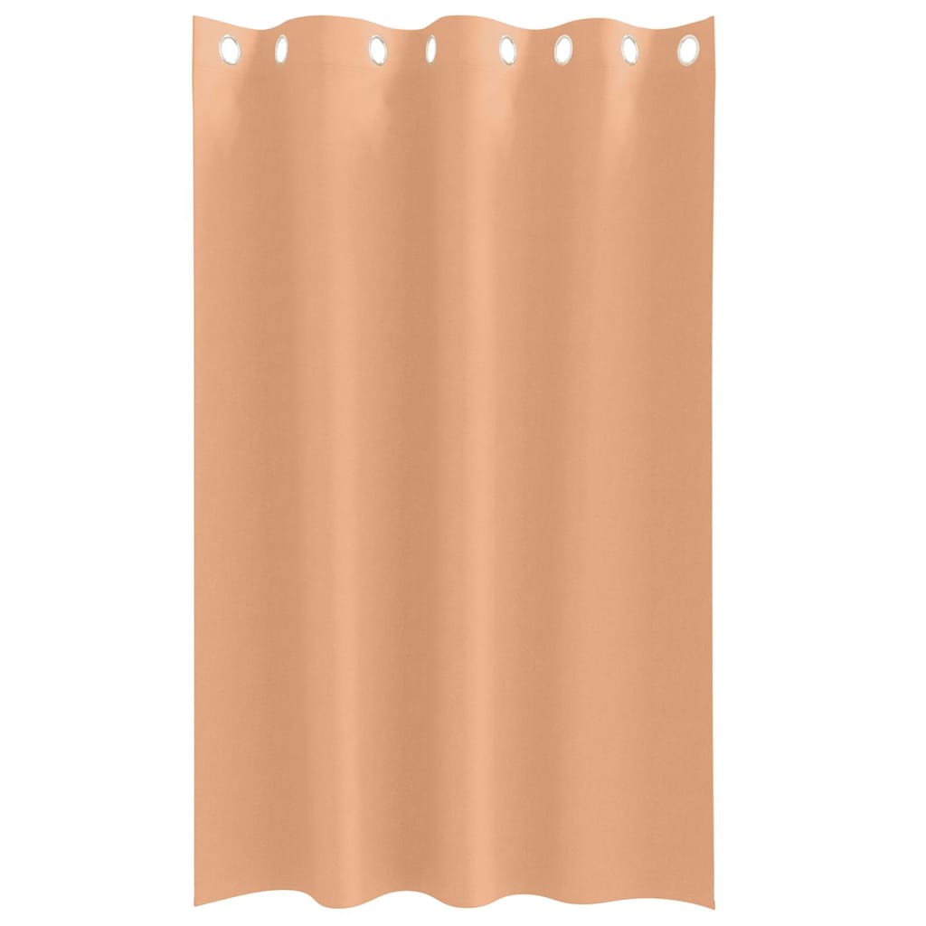 Blackout Curtains with Rings 2 pcs Light Brown 175 x 140 cm