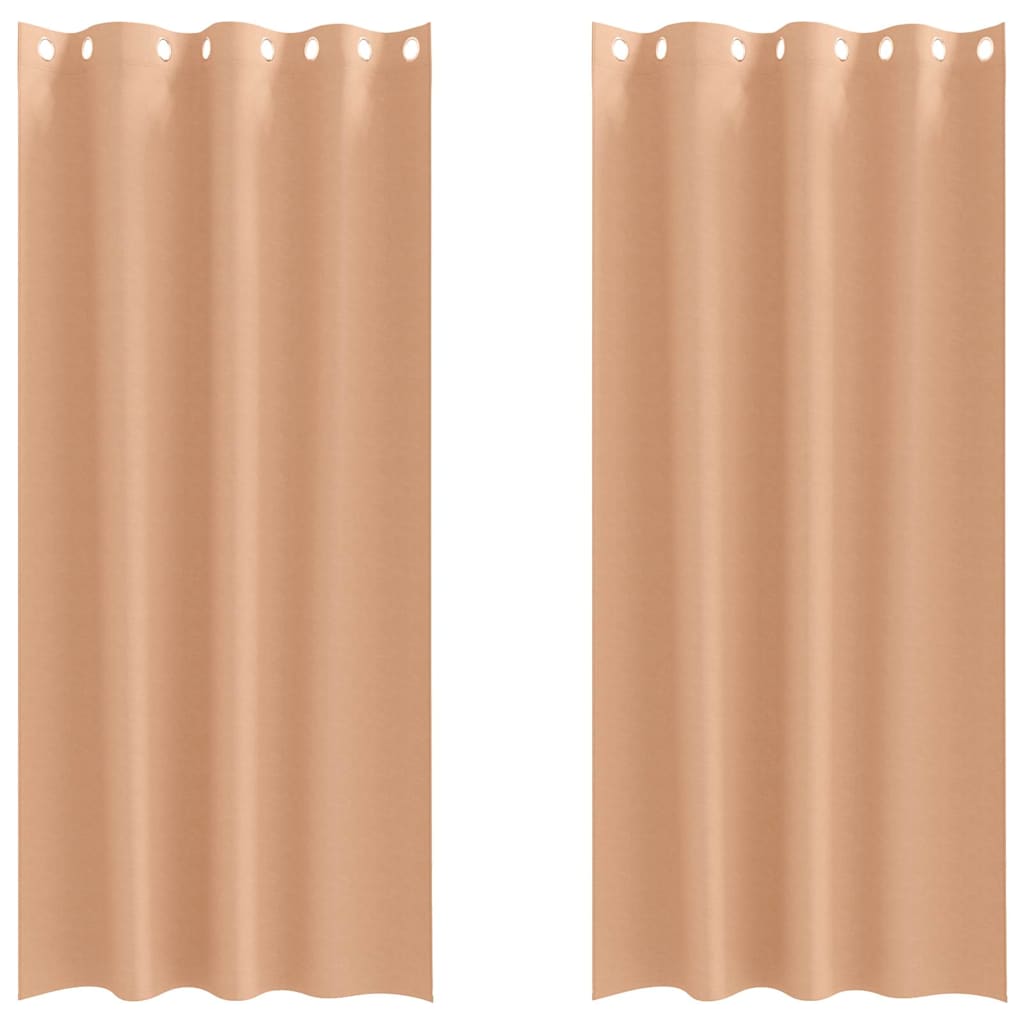 Rideaux occultants à œillets 2 pcs Marron clair 225 x 140 cm