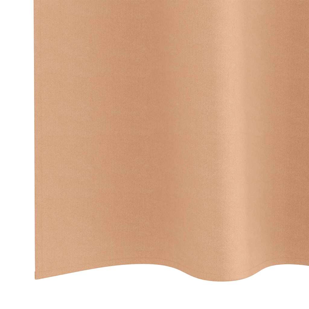 Blackout Curtains with Rings 2 pcs Light Brown 260 x 140 cm