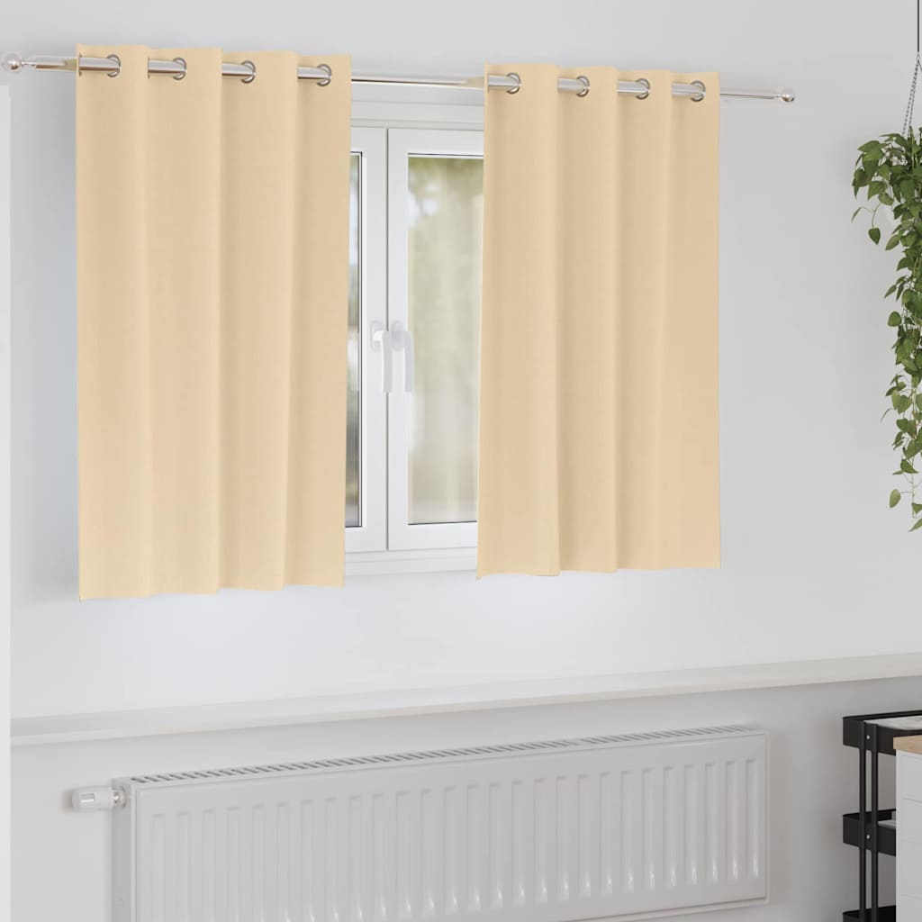 Verdunkelungs-Vorhänge mit Ringen 2 pcs Creme 140 x 140 cm