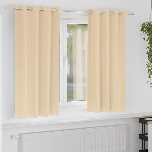 Verdunkelungs-Vorhänge mit Ringen 2 pcs Creme 175 x 140 cm