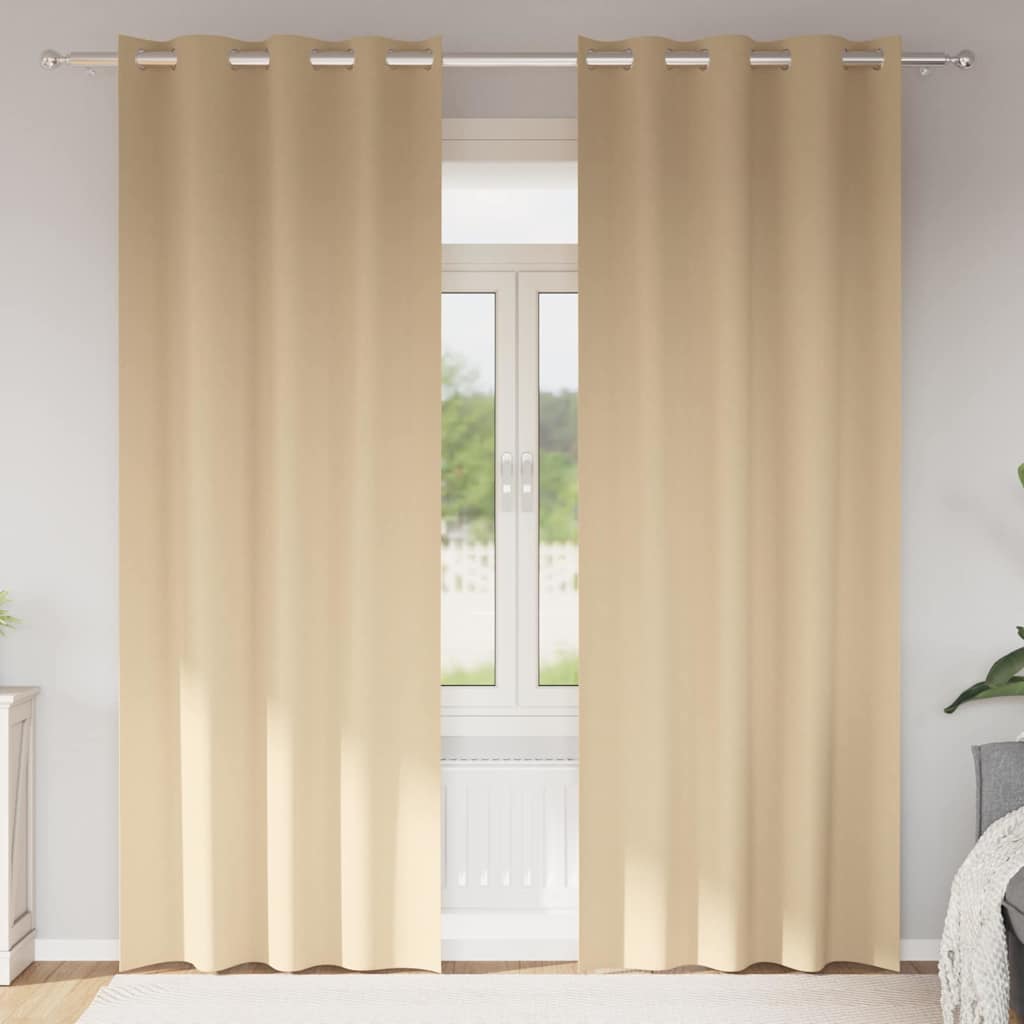 Rideaux occultants à œillets 2 pcs Crème 225 x 140 cm