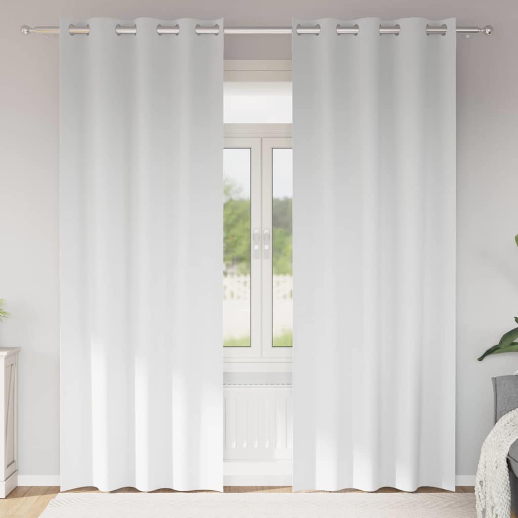 Blackout Curtains with Rings 2 pcs Off-white 225 x 140 cm
