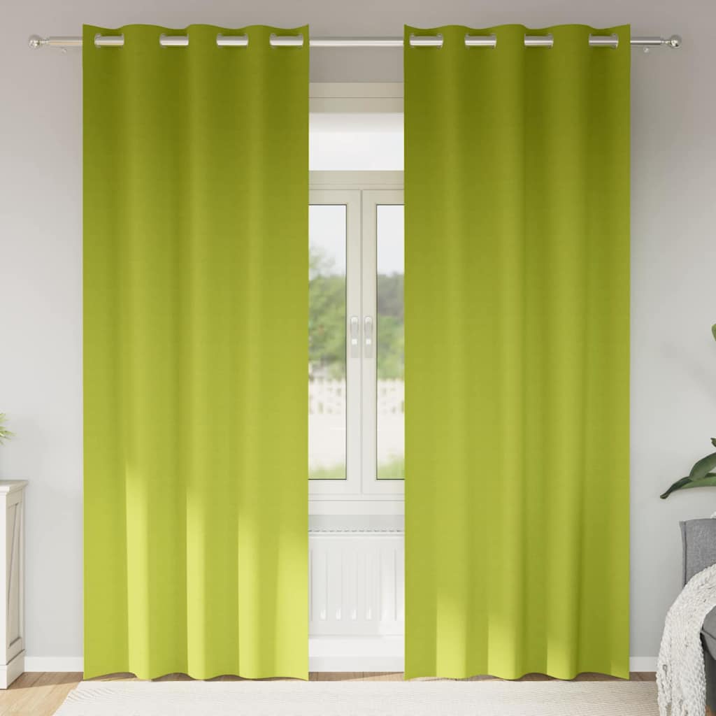 Rideaux occultants à œillets 2 pièces Vert 225 x 140 cm