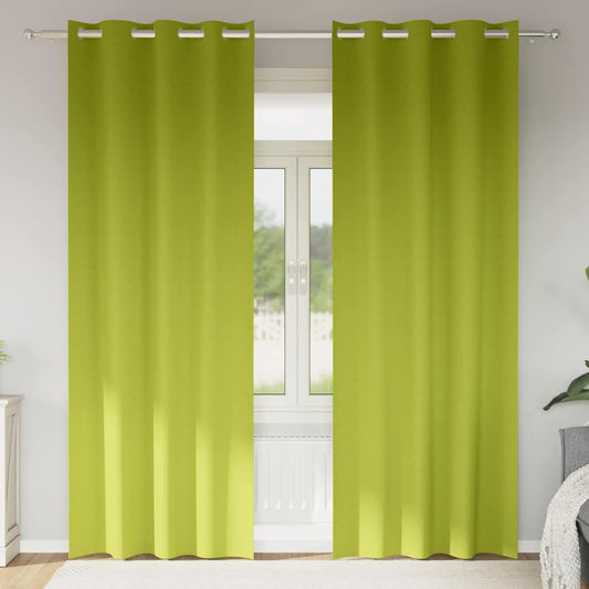 Verdunkelungs-Vorhänge mit Ringen 2 pcs Grün 245 x 140 cm