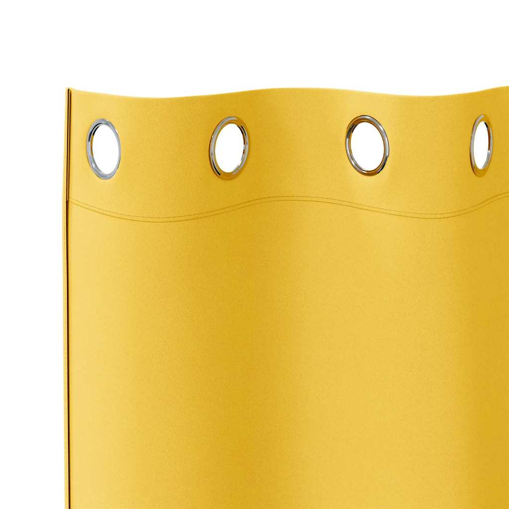 Verdunkelungs-Vorhänge mit Ringen 2 pcs Senfgelb 245 x 140 cm
