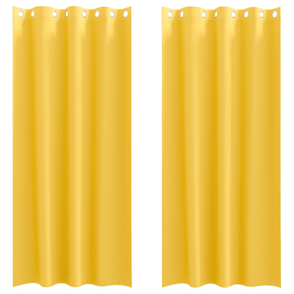 Rideaux occultants à œillets 2 pièces Jaune moutarde 260 x 140 cm
