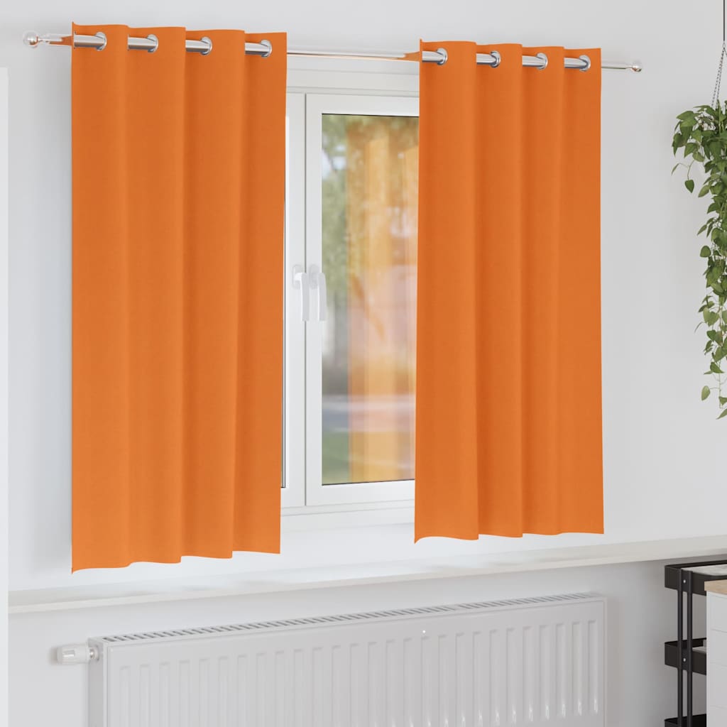 Verdunkelungs-Vorhänge mit Ringen 2 pcs Helles Orange