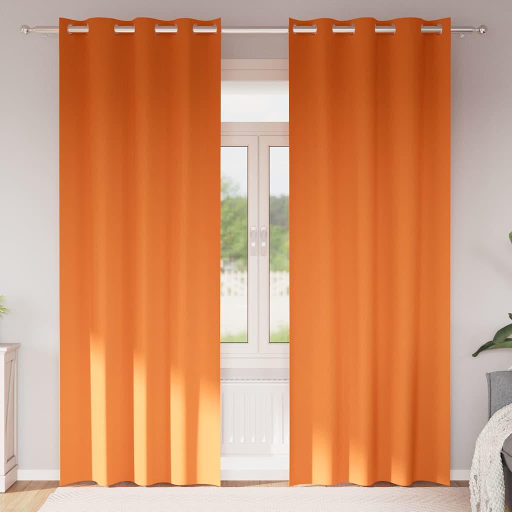 Rideaux occultants à œillets 2 pièces Orange clair