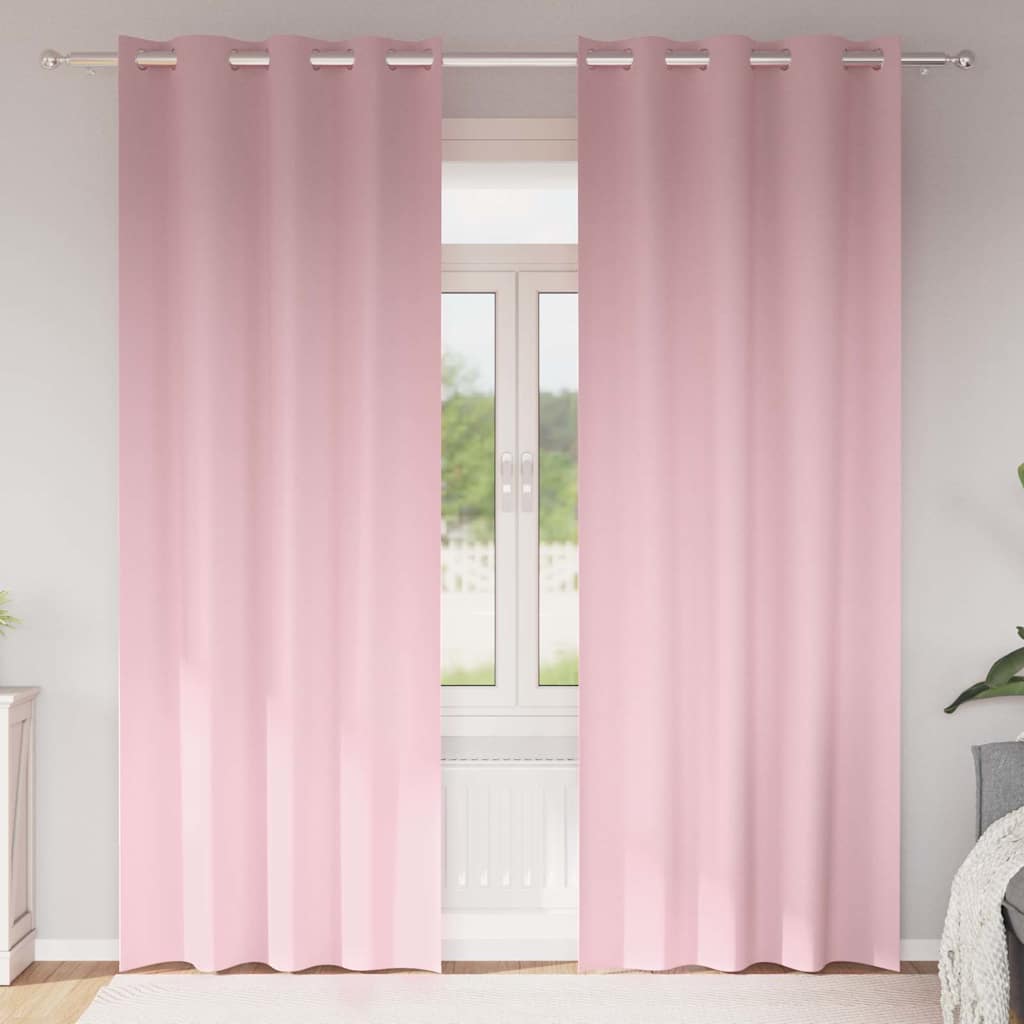 Verdunkelungs-Vorhänge mit Ringen 2 pcs Babyrosa 225 x 140 cm