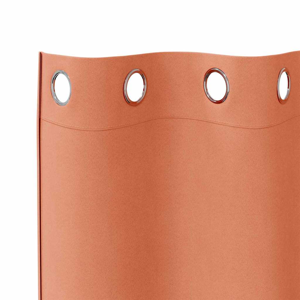 Blackout Curtains with Rings 2 pcs Terracotta 225 x 140 cm