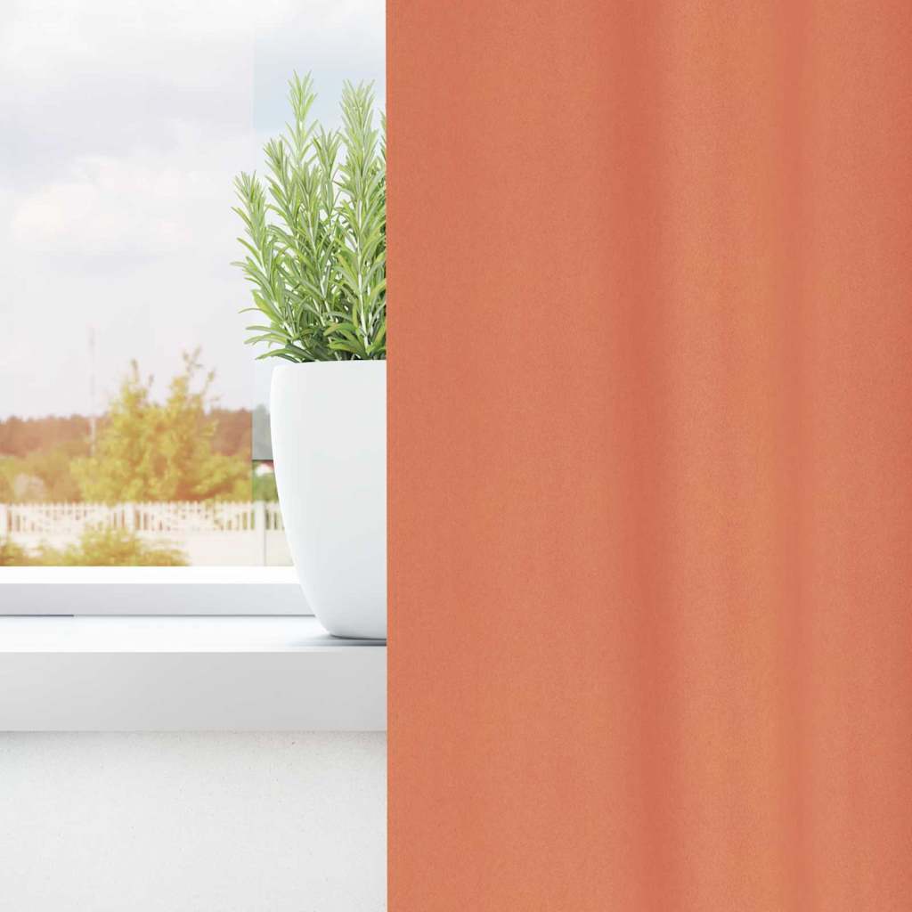 Blackout Curtains with Rings 2 pcs Terracotta 225 x 140 cm