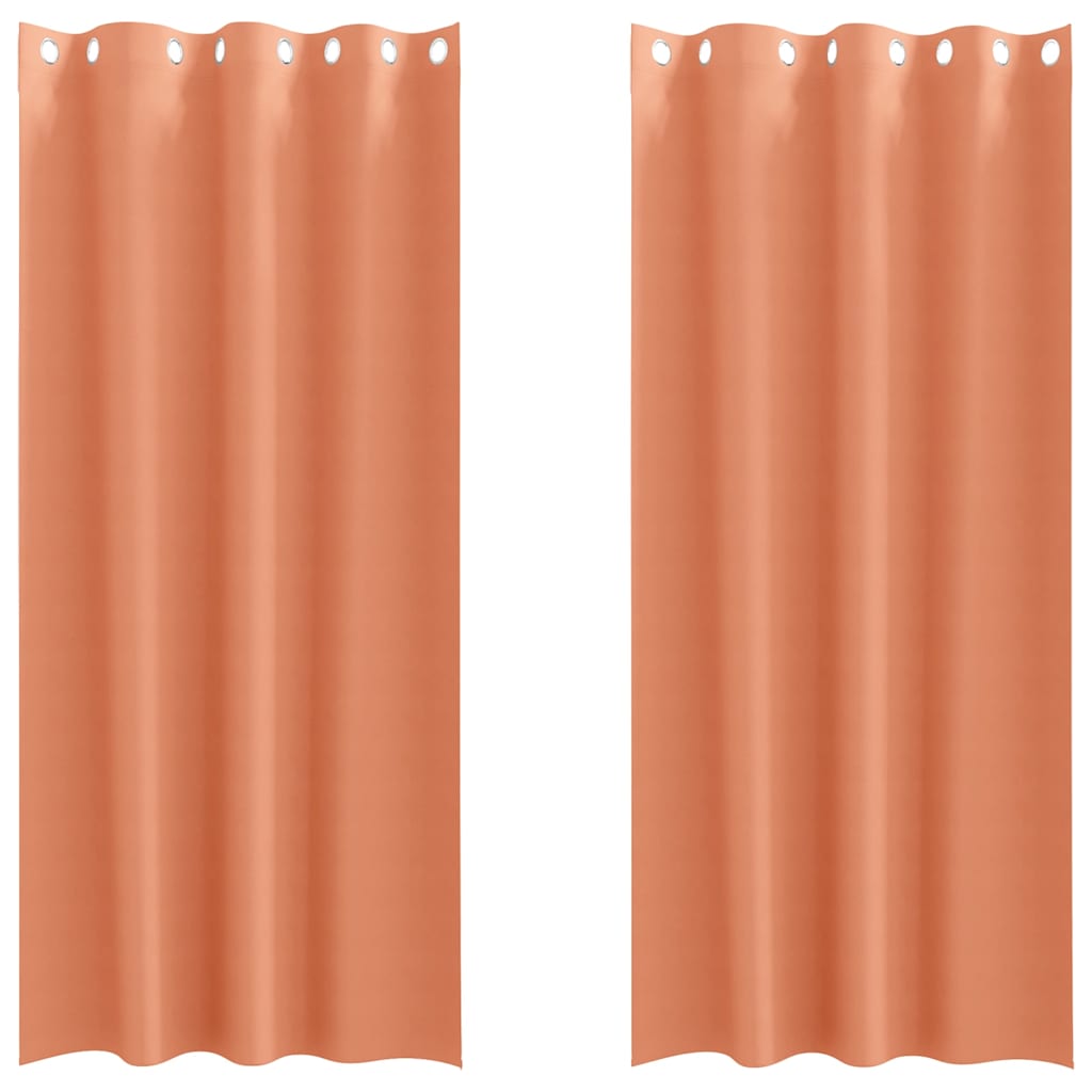 Blackout Curtains with Rings 2 pcs Terracotta 225 x 140 cm