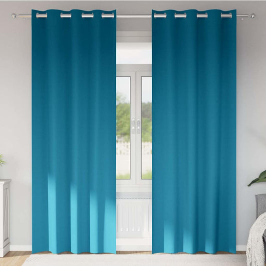 Verdunkelungs-Vorhänge mit Ringen 2 pcs Türkis 260 x 140 cm