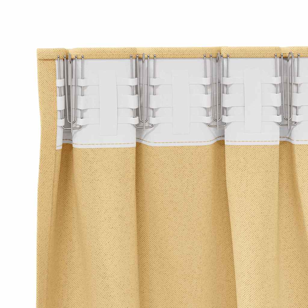 Blackout Curtains with Rings 2 pcs Beige 245 x 140 cm