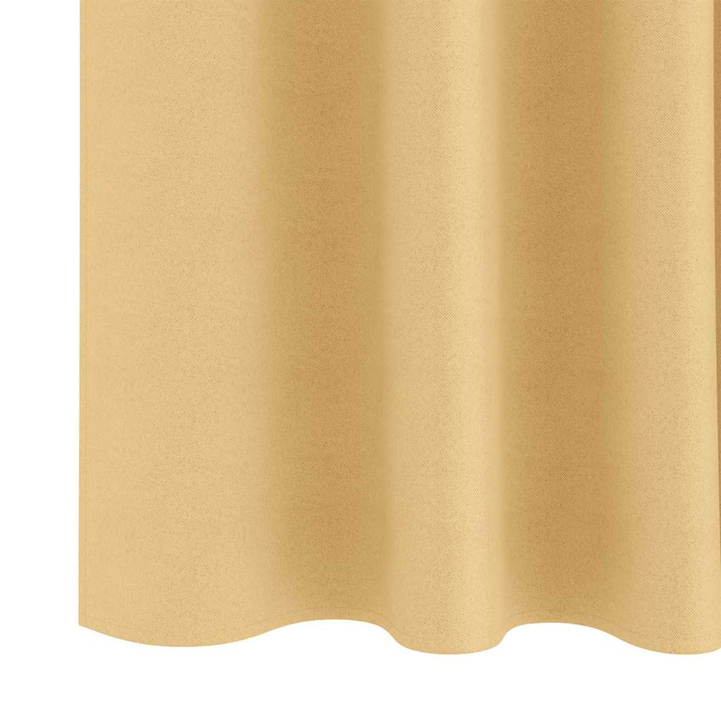 Blackout Curtains with Rings 2 pcs Beige 245 x 140 cm