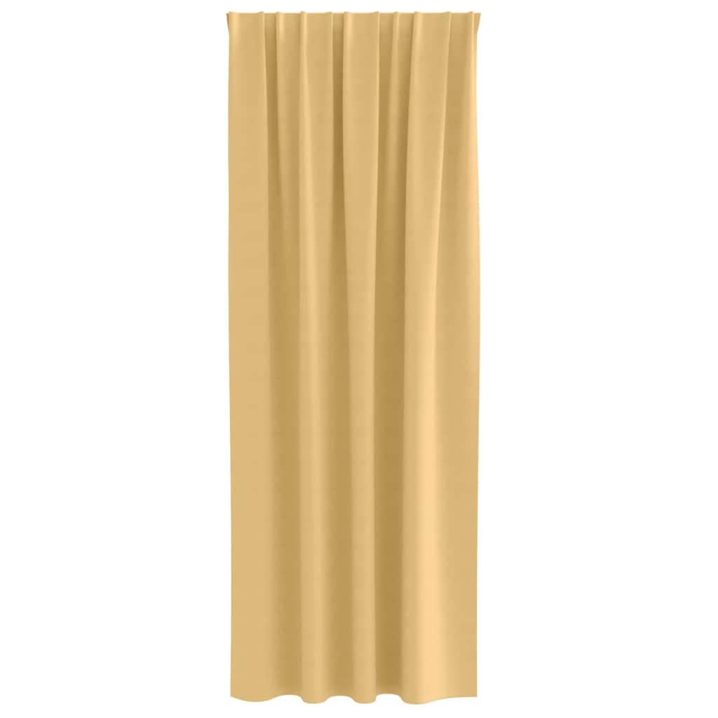 Blackout Curtains with Rings 2 pcs Beige 245 x 140 cm